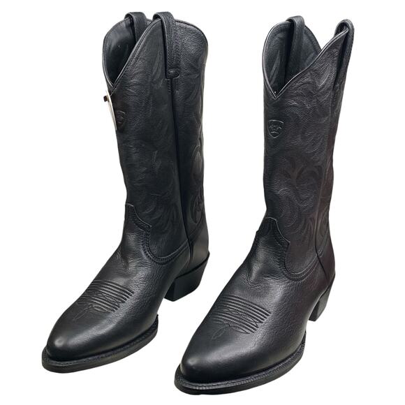 NWT Ariat Mens Heritage ATS PRO Black Leather Cowboy Boot Size US 9.5 EE - Picture 6 of 11